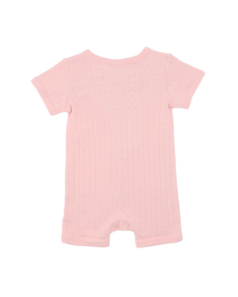 BLOSSOM ORGANIC POINTELLE SS ZIPSUIT