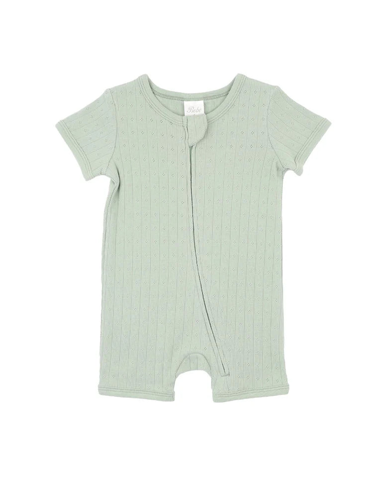 SAGE ORGANIC POINTELLE SS ZIPSUIT