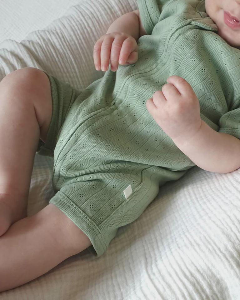 SAGE ORGANIC POINTELLE SS ZIPSUIT