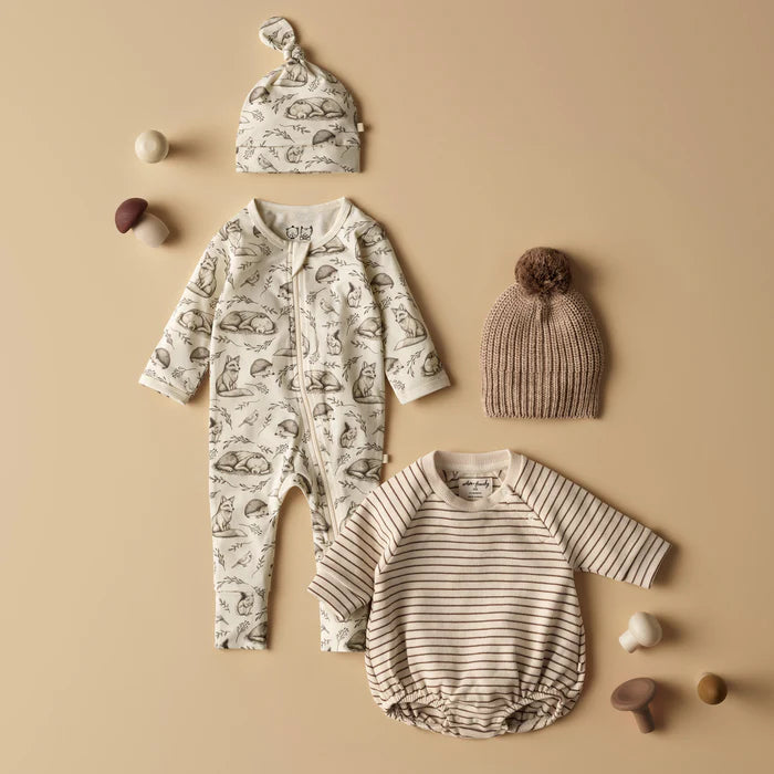 Foxglove Forest Organic Zipsuit with Feet