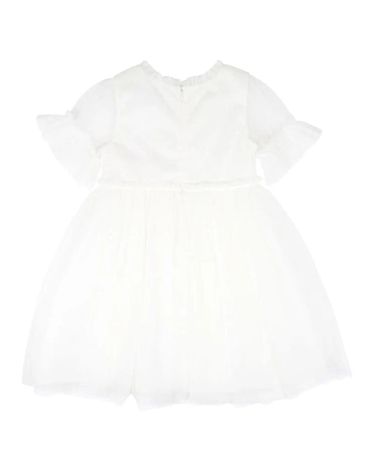 TULLE EMB FLORAL SS DRESS 3-7 YRS