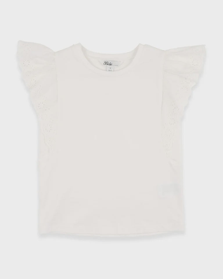 SNOW BROIDERY TEE 3Y-7Y