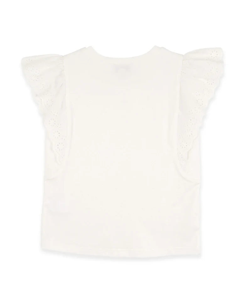 SNOW BROIDERY TEE 3Y-7Y