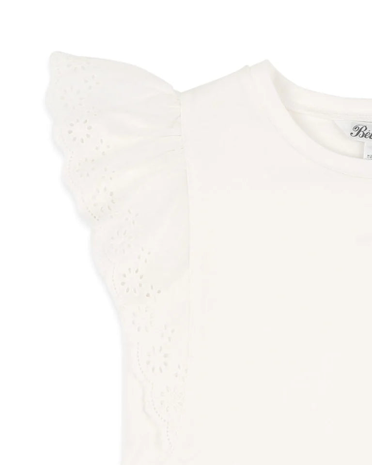 SNOW BROIDERY TEE 3Y-7Y