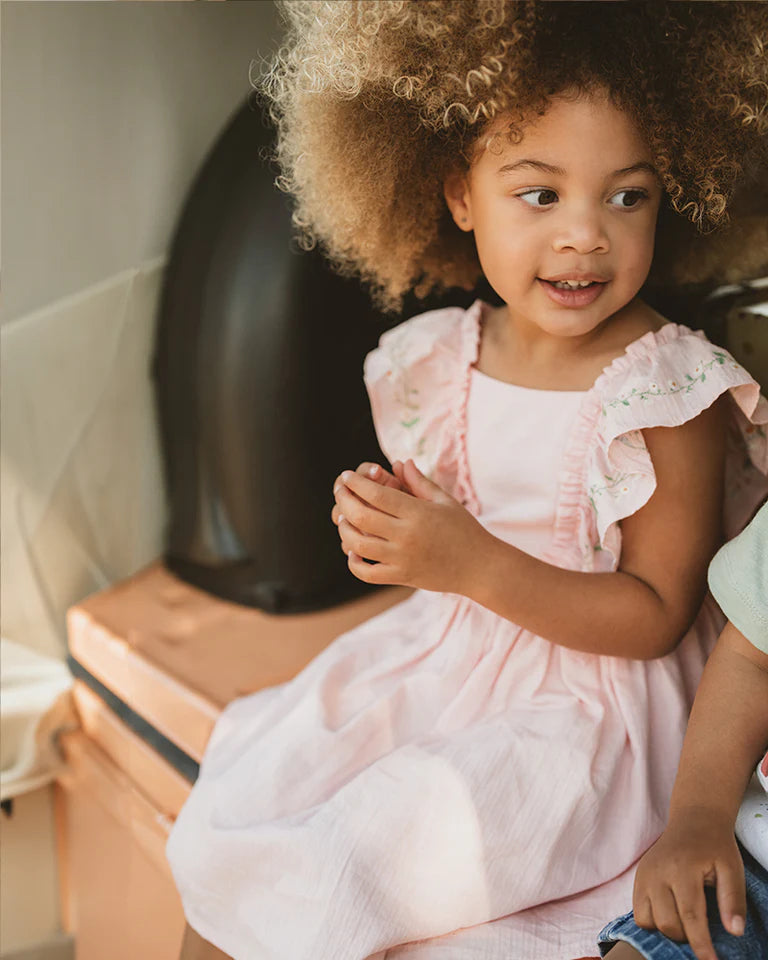 TESS EMB. FRILL DRESS 3-7YRS