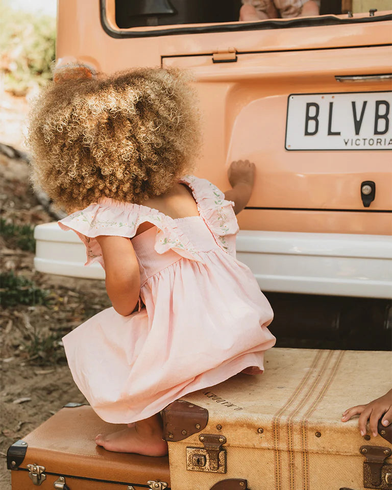 TESS EMB. FRILL DRESS 3-7YRS