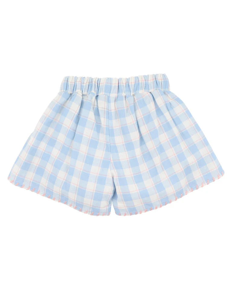 BONNIE CHECK ORGANIC SHORTS 3-7 YEARS