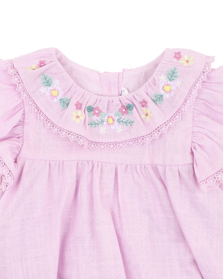 MADELYN EMBROIDERED OVERLAY BODYSUIT