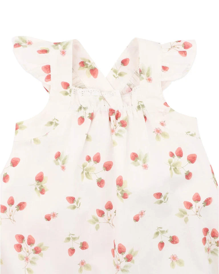 POPPY STRAWBERRY PRINT ROMPER