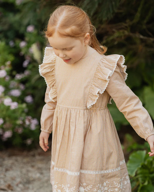 WINNIE EMB. GINGHAM DRESS 3-7 YRS
