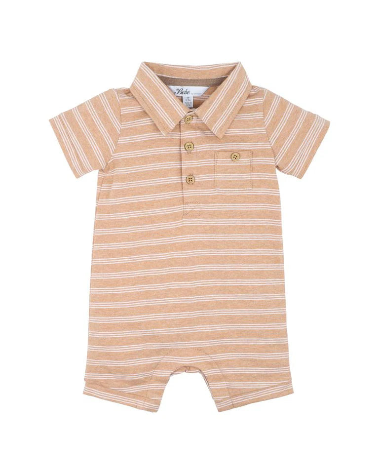 FINLEY STRIPE POLO ROMPER