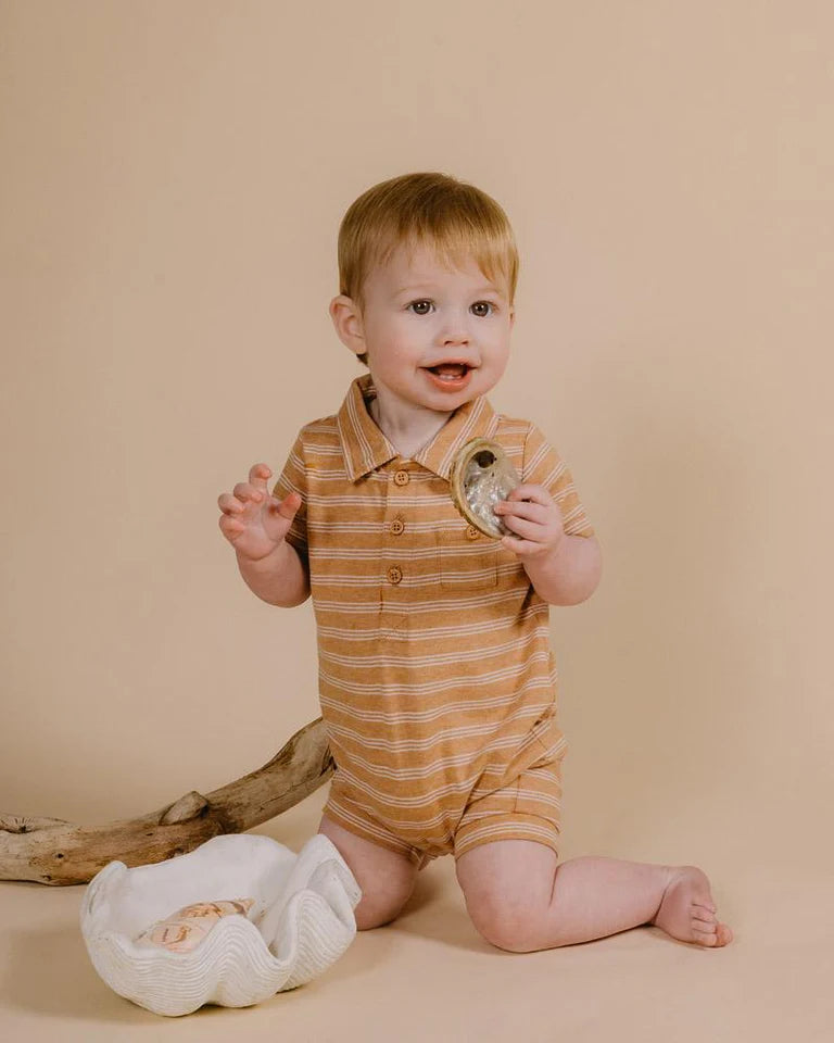 FINLEY STRIPE POLO ROMPER