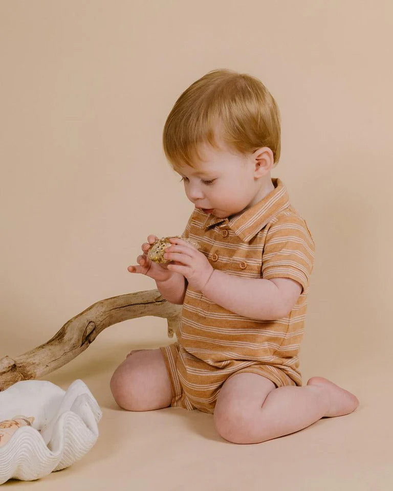 FINLEY STRIPE POLO ROMPER