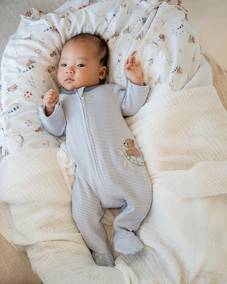 AXEL STRIPE ORGANIC LS ZIPSUIT