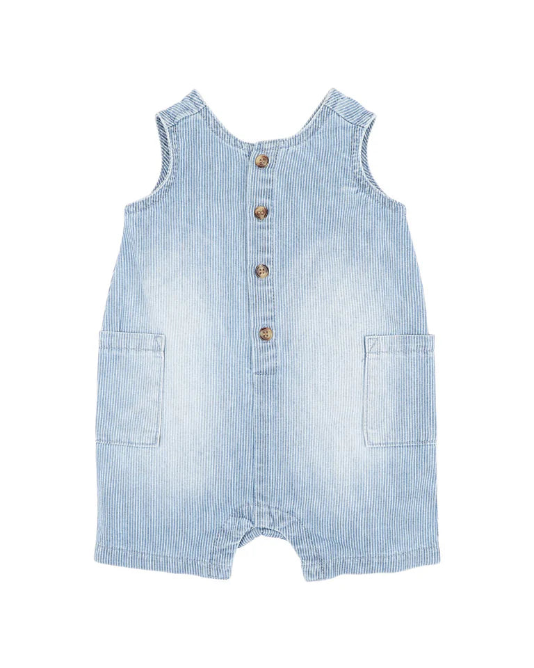 CLAYTON STRIPE DENIM ROMPER