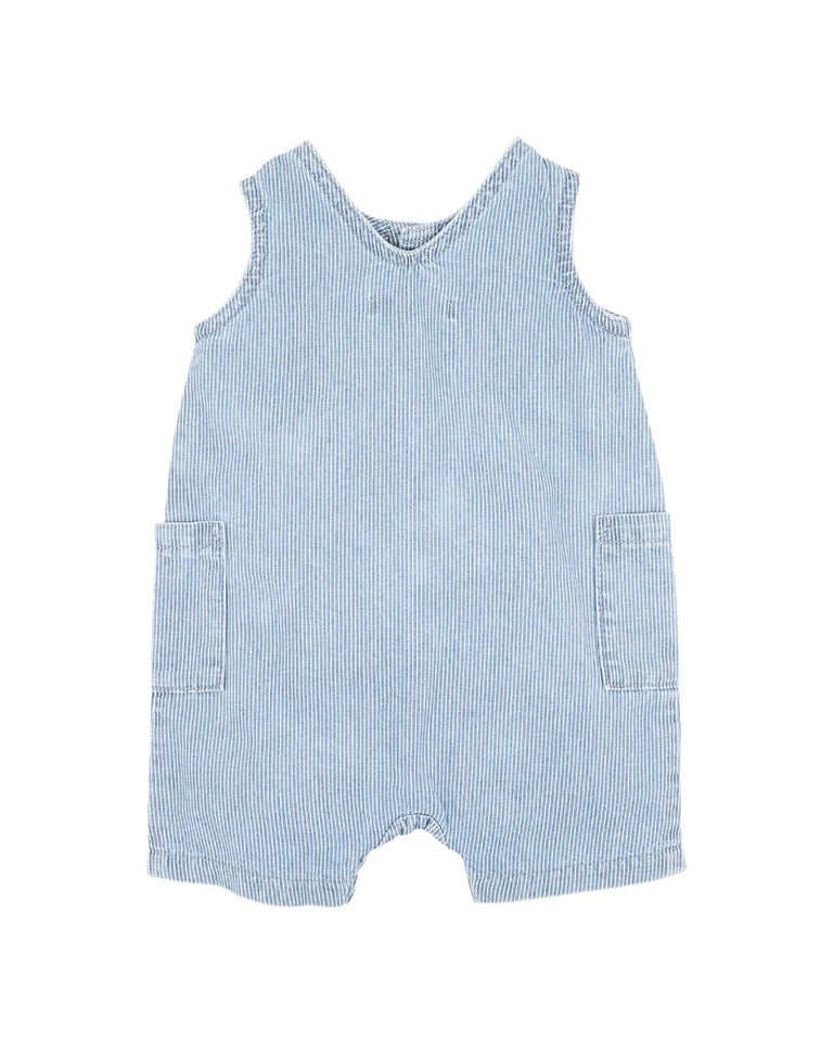 CLAYTON STRIPE DENIM ROMPER