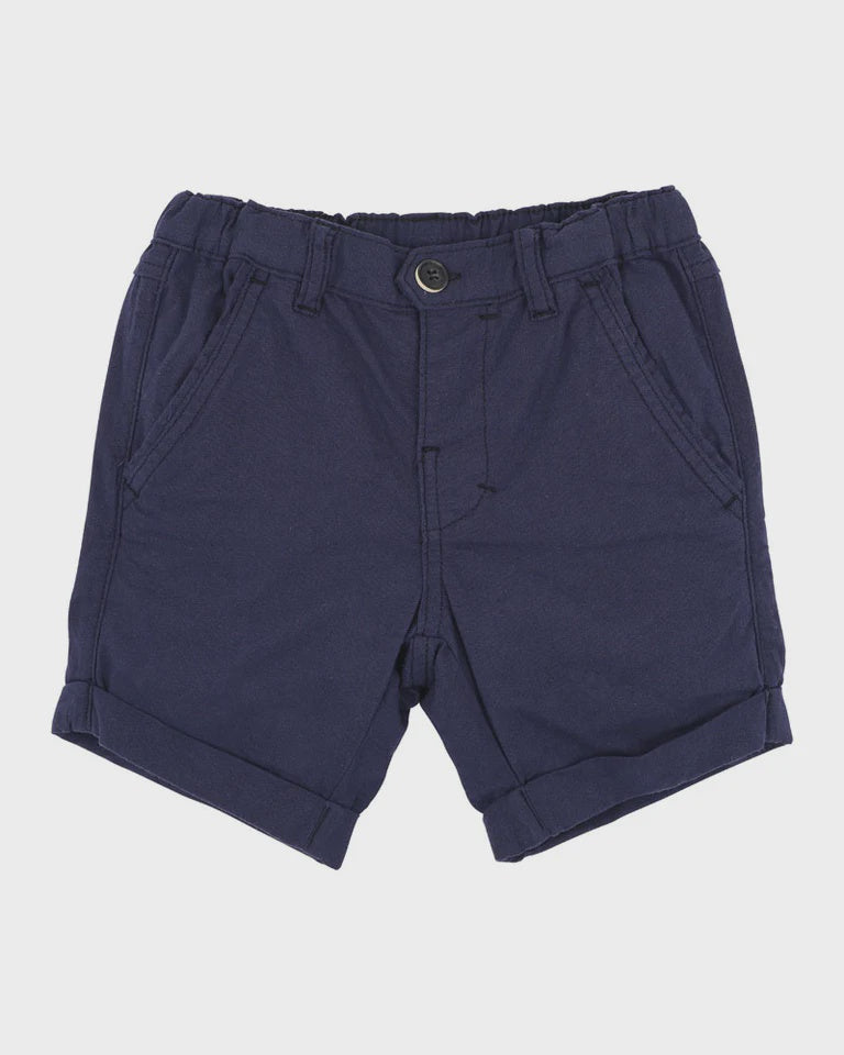 NAVY ROMAN POCKET SHORTS 3-7YRS