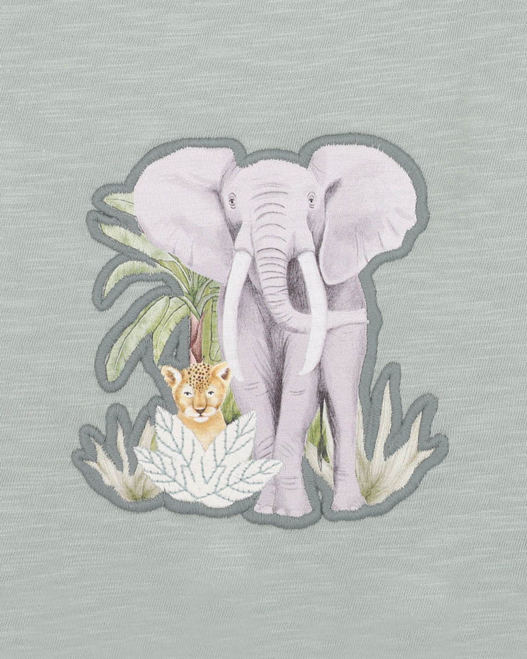 SWAY PRINT ELEPHANT ROMPER