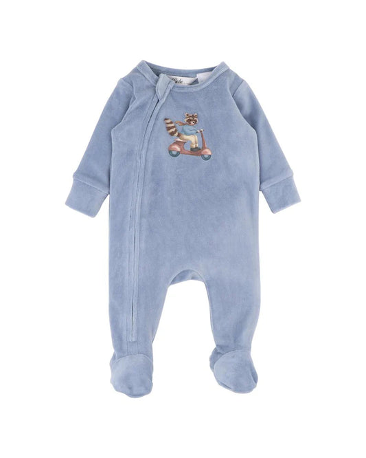 ALVIN VELOUR ZIP ONESIE