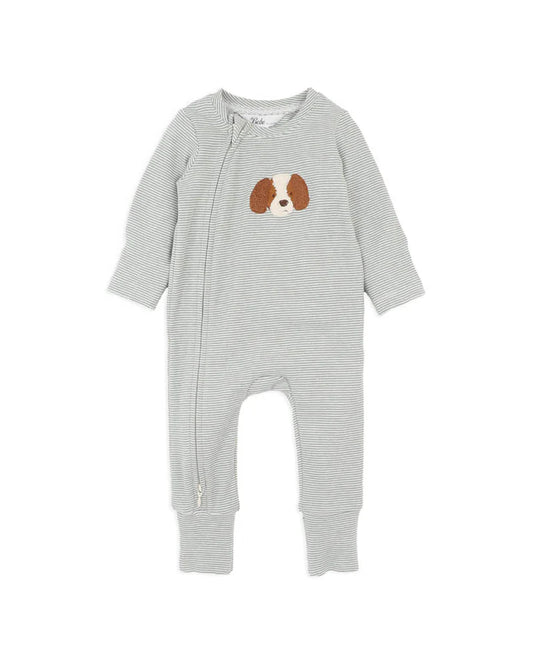 OTTO STRIPE ORGANIC ZIPSUIT