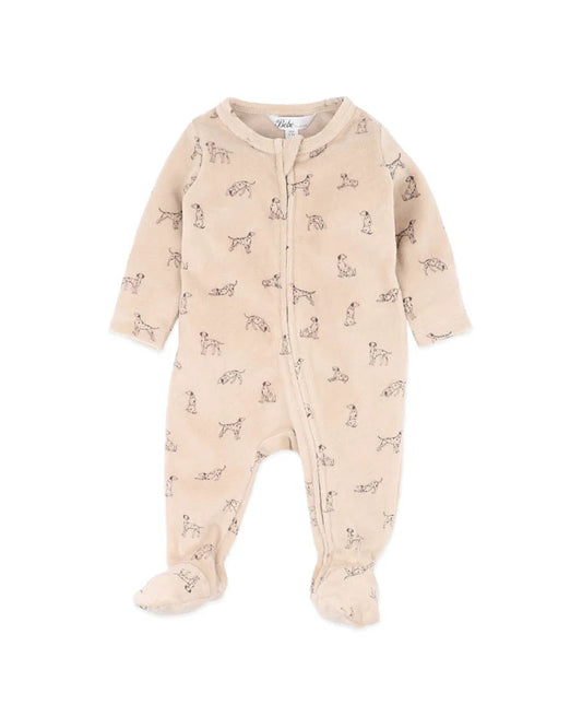 OTTO VELOUR ZIP ONESIE