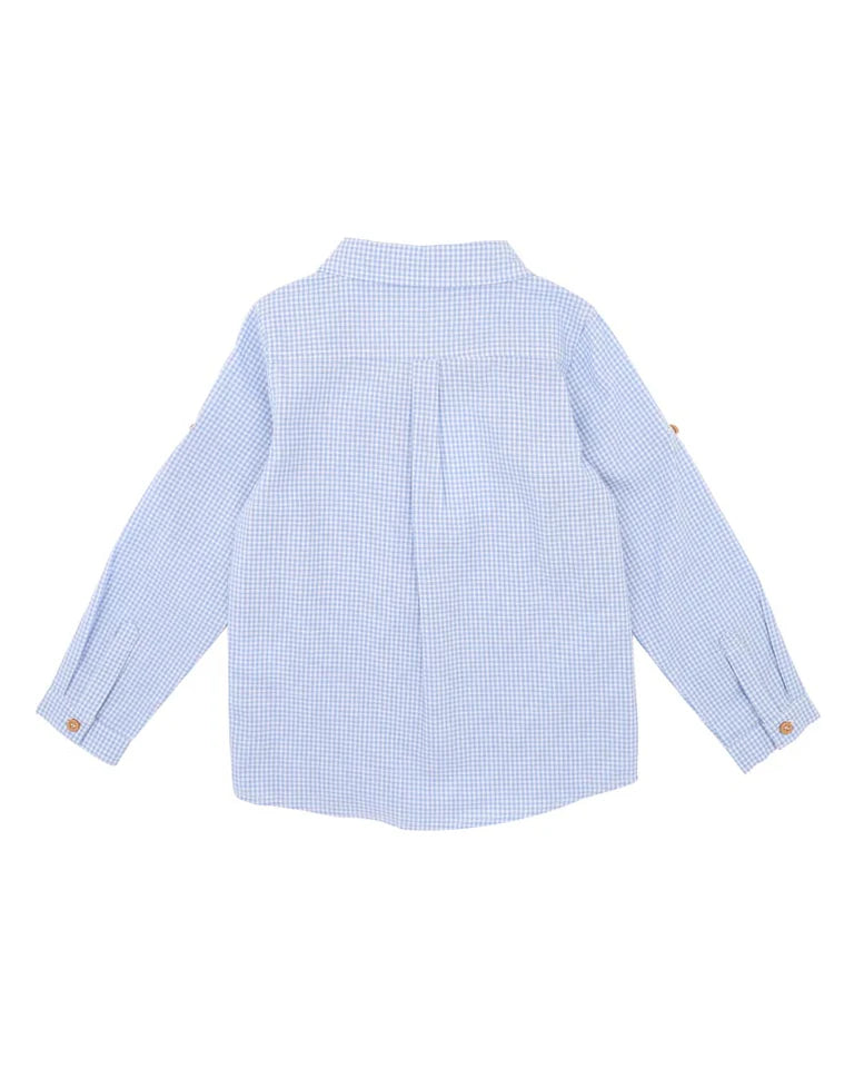 JAKE BLUE CHECK LS SHIRT 2-7 YRS
