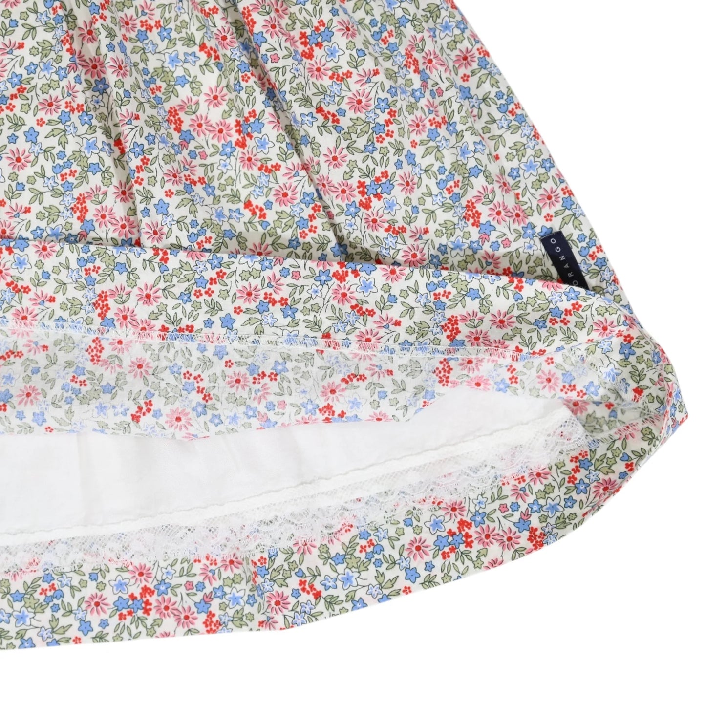 Frill Smocked Dress Red Floral