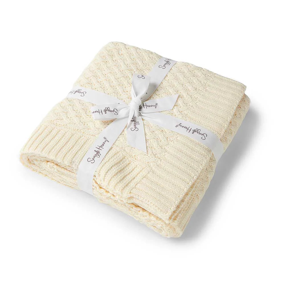 Cream -Diamond Knit Blanket