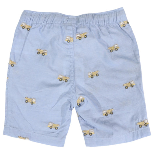 Embroidered Truck Chambray Short Light