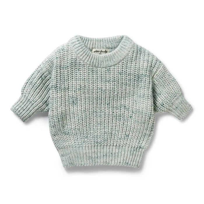Moss Speckle Organic Knitted Jumper