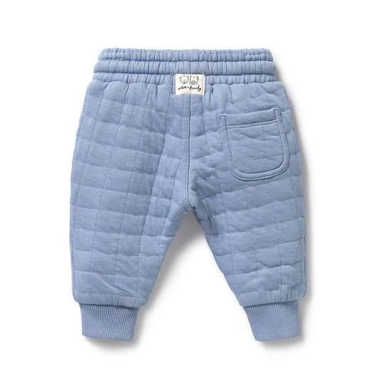 Sky Blue Organic Quilted Sweat Pant