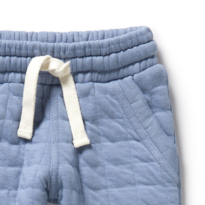 Sky Blue Organic Quilted Sweat Pant