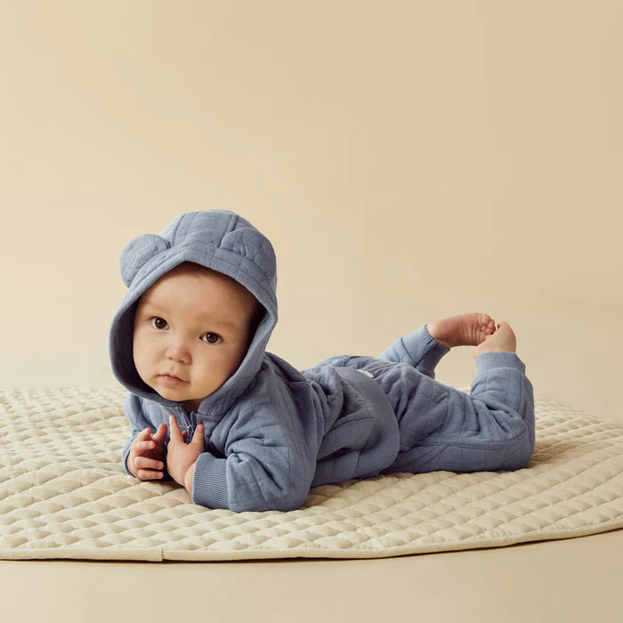Sky Blue Organic Quilted Sweat Pant