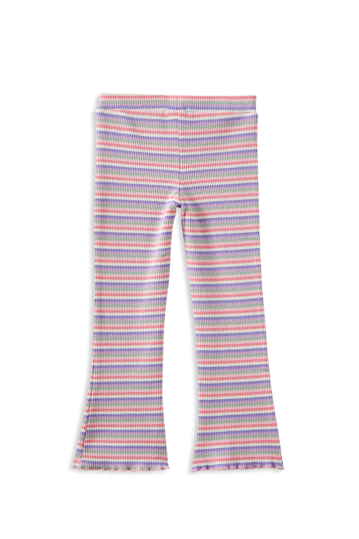 Girls Stripe Waffle Flared Legging