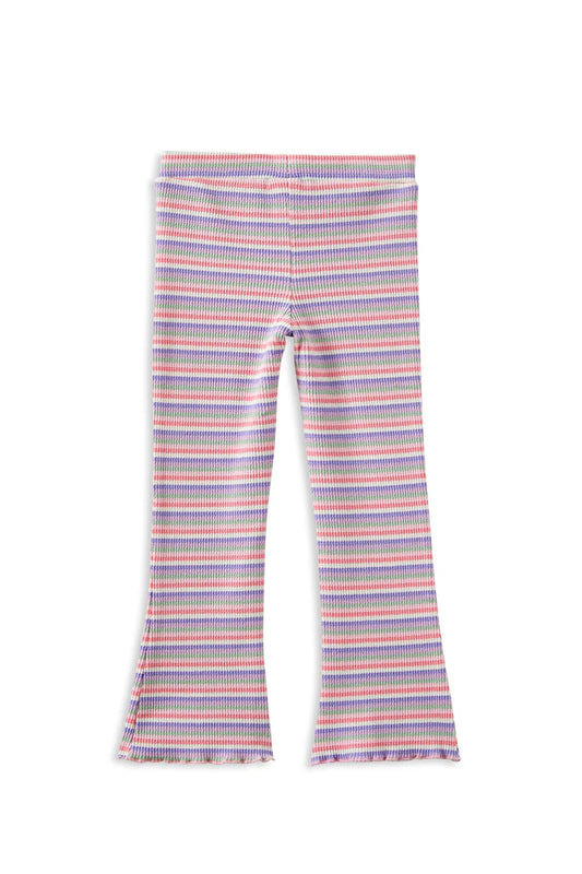 Girls Stripe Waffle Flared Legging