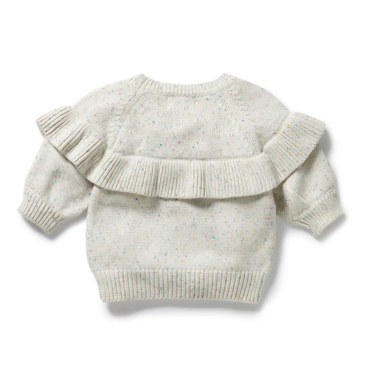 Hundreds and Thousands Organic Knitted Ruffle Jumper