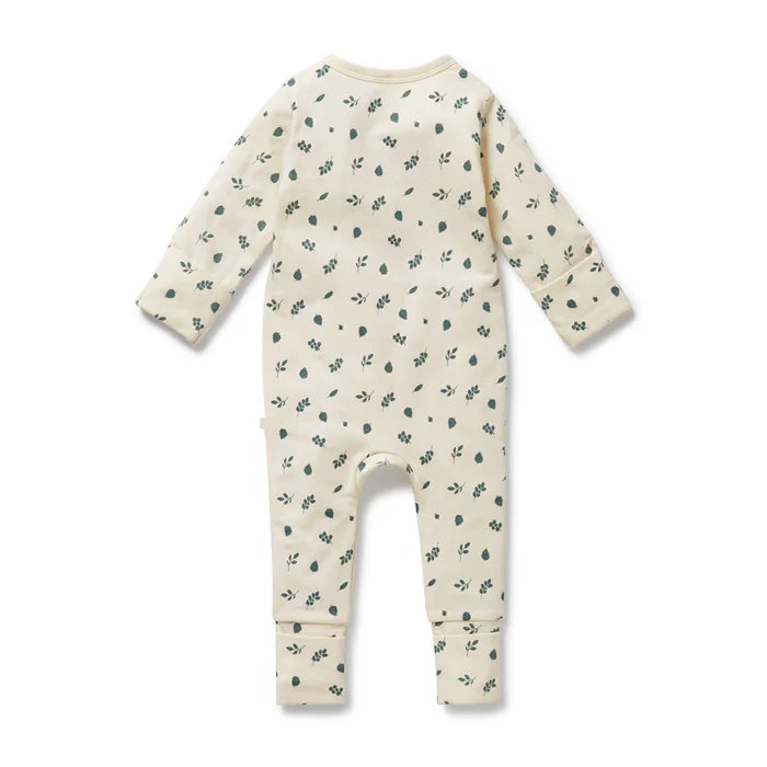 Twilight Leaf Organic Zipsuit with Feet