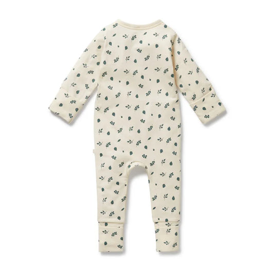 Twilight Leaf Organic Zipsuit with Feet