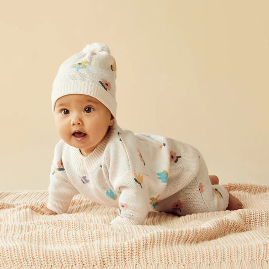 Flower Pop Organic Knitted Jacquard Hat