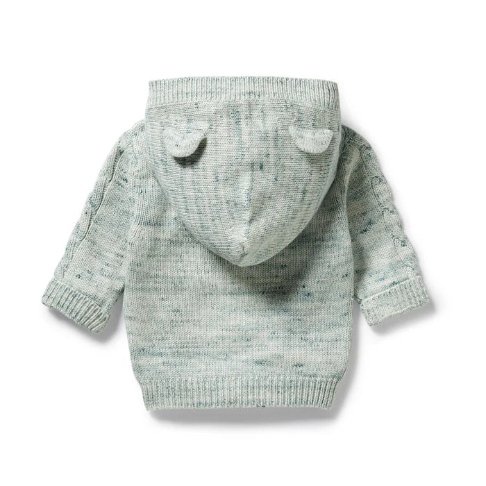 Moss Speckle Organic Knitted Cable Jacket