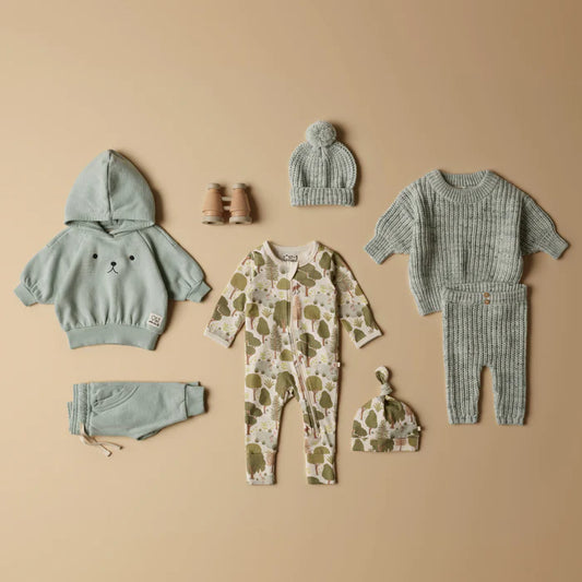 Moss Speckle Organic Knitted Legging