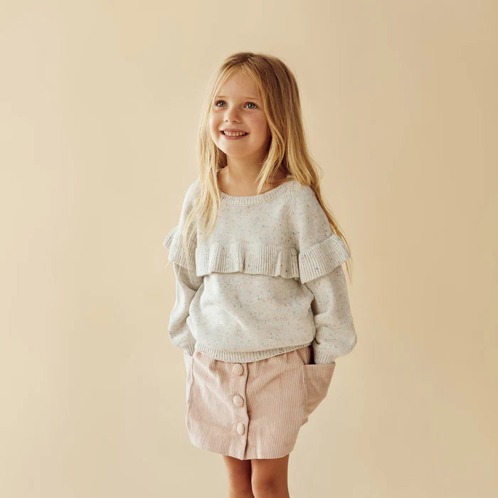 Hundreds and Thousands Organic Knitted Ruffle Jumper