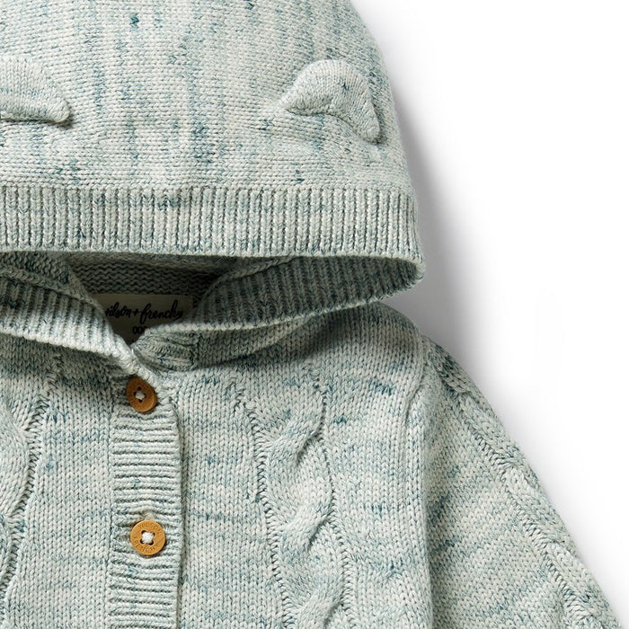 Moss Speckle Organic Knitted Cable Jacket