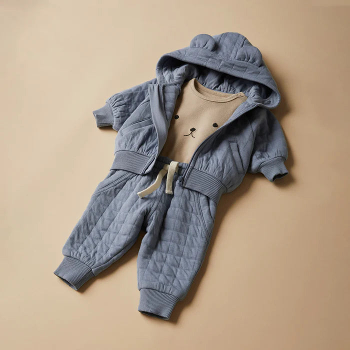 Sky Blue Organic Quilted Sweat Pant