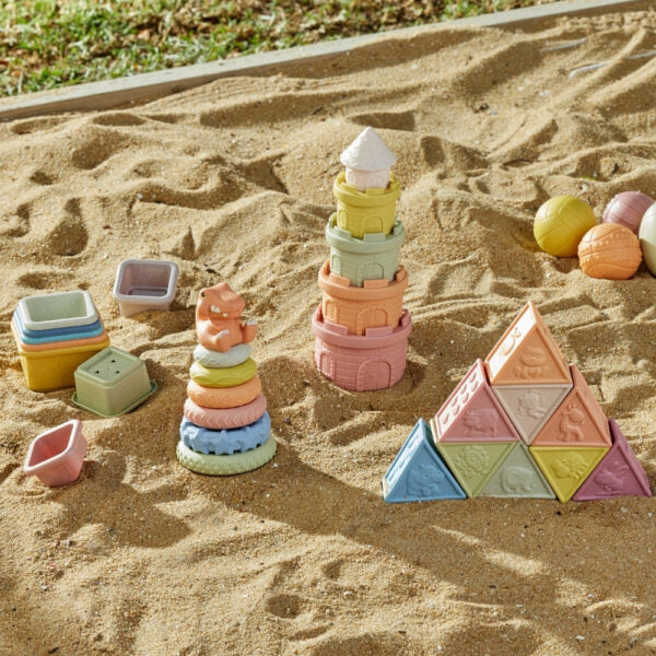 Jiggle and Giggle Eco friendly triangle counting stacker