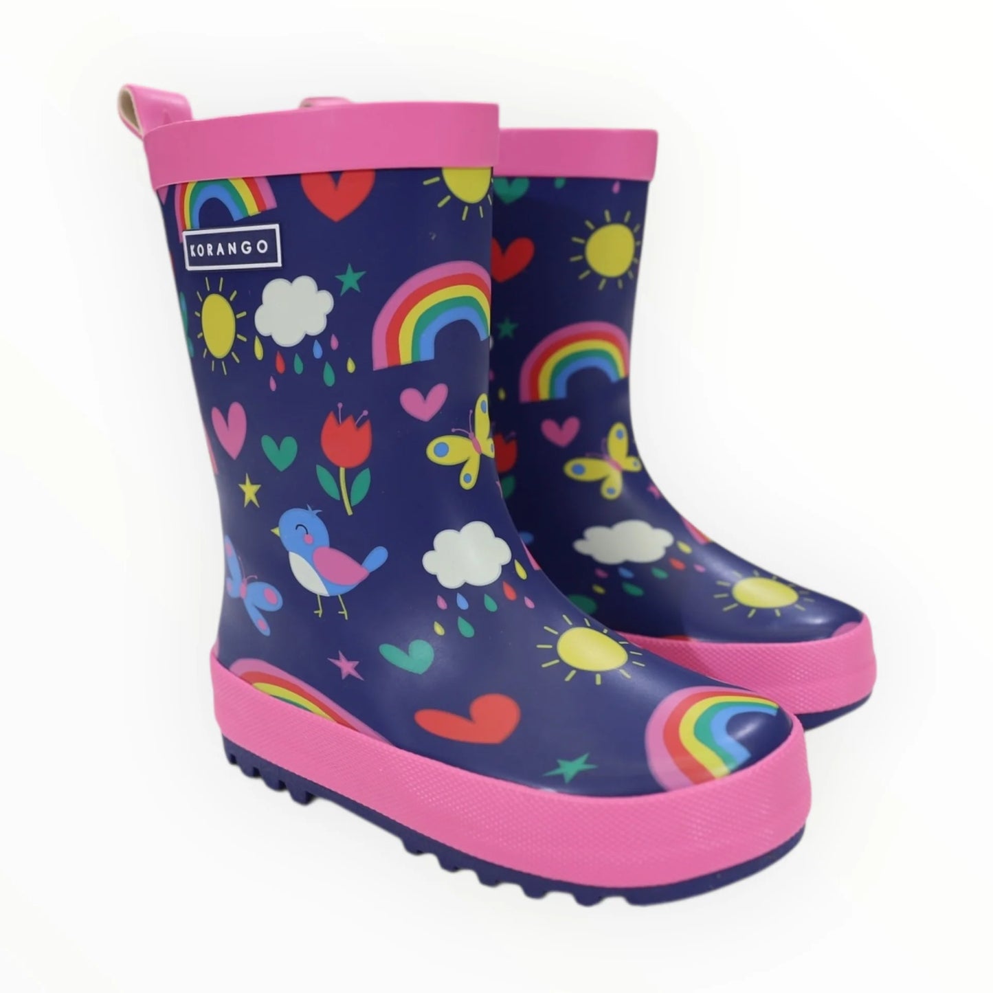 Spring Rainbow Gumboot Navy