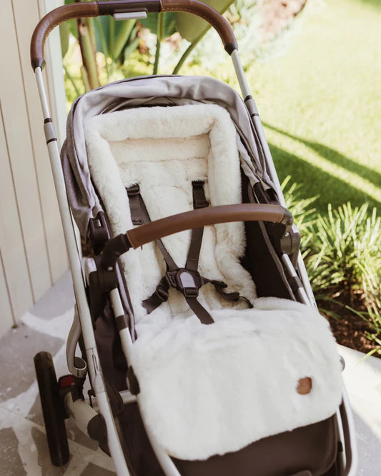 Cozy Fleece Pram Liner - Beige Gingham