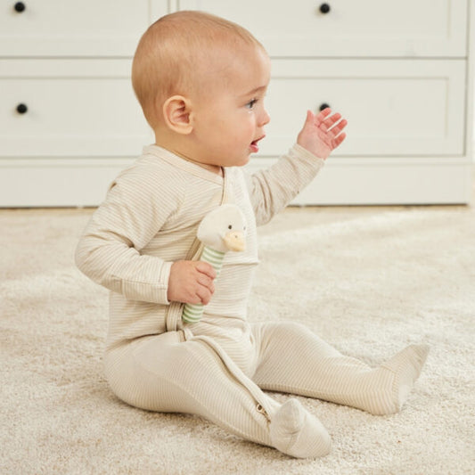 Jiggle & Giggle Stripe Duck Rattle