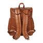 Faux Leather Nappy Backpack in Tan Back