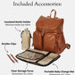 Faux Leather Nappy Backpack in Tan Included Accessories